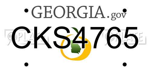 CKS4765 Georgia License Plate