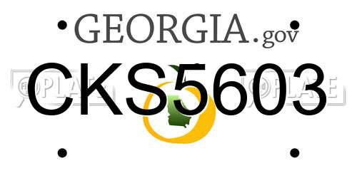CKS5603 Georgia License Plate