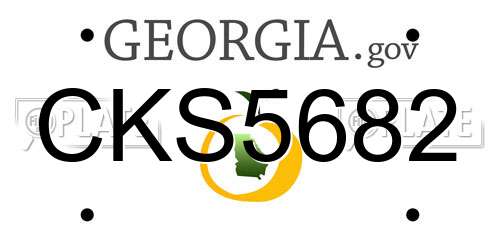 CKS5682 Georgia License Plate