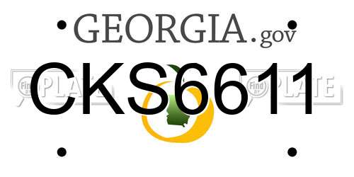 CKS6611 Georgia License Plate