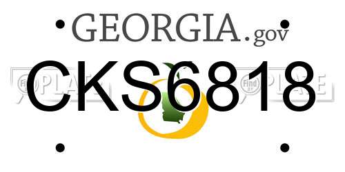 CKS6818 Georgia License Plate