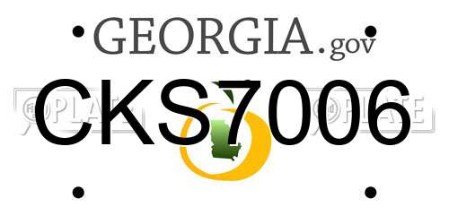 CKS7006 Georgia License Plate