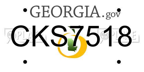CKS7518 Georgia License Plate
