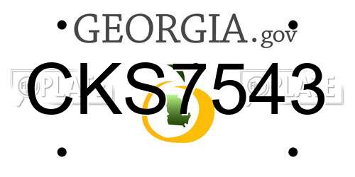 CKS7543 Georgia License Plate