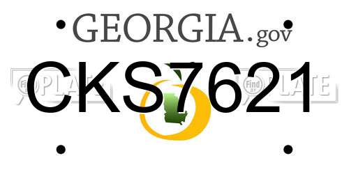 CKS7621 Georgia License Plate