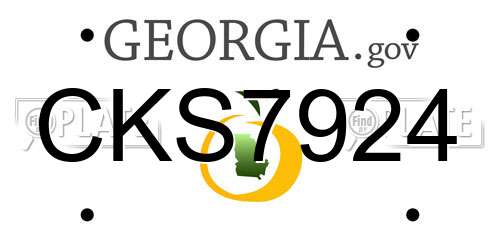 CKS7924 Georgia License Plate