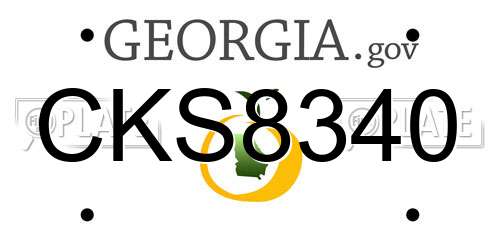 CKS8340 Georgia License Plate