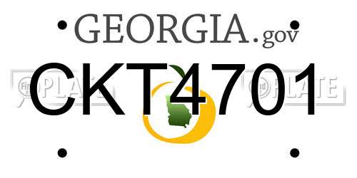 CKT4701 Georgia License Plate