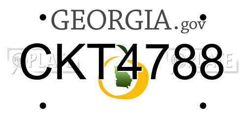 CKT4788 Georgia License Plate