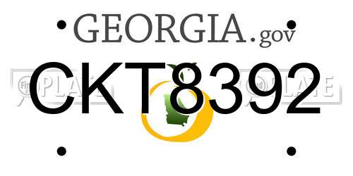 CKT8392 Georgia License Plate