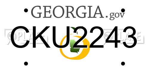 CKU2243 Georgia License Plate