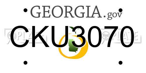 CKU3070 Georgia License Plate