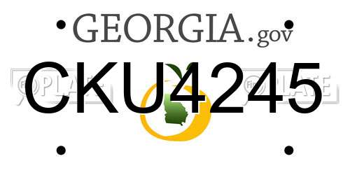 CKU4245 Georgia License Plate