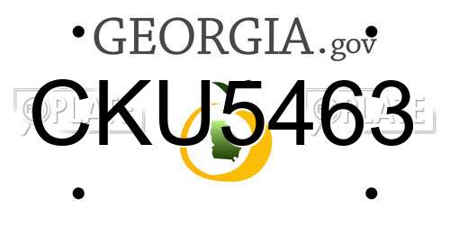 CKU5463 Georgia License Plate