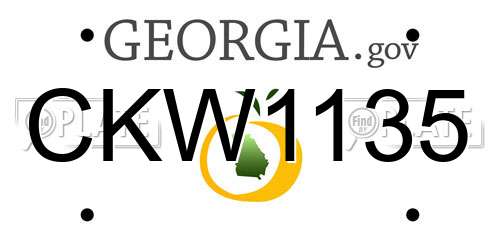 CKW1135 Georgia License Plate