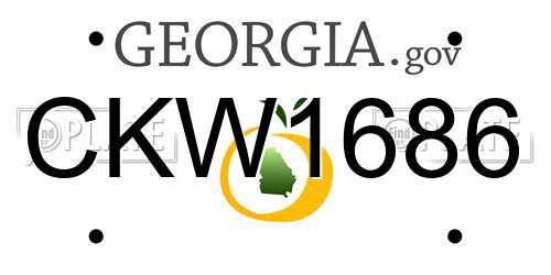 CKW1686 Georgia License Plate