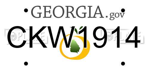 CKW1914 Georgia License Plate