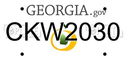CKW2030 Georgia License Plate