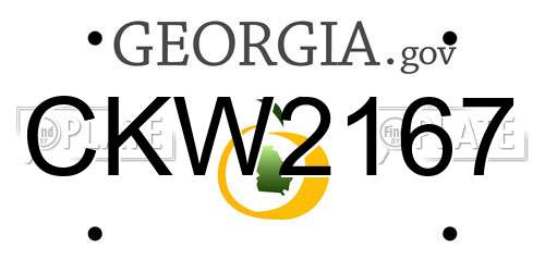 CKW2167 Georgia License Plate