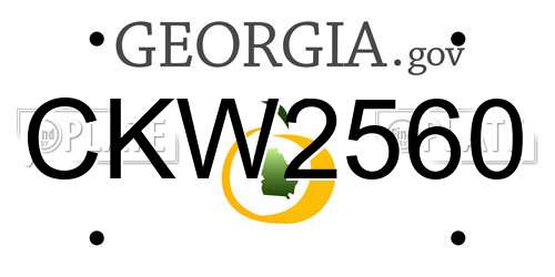 CKW2560 Georgia License Plate