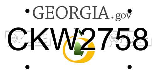 CKW2758 Georgia License Plate