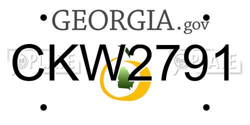 CKW2791 Georgia License Plate