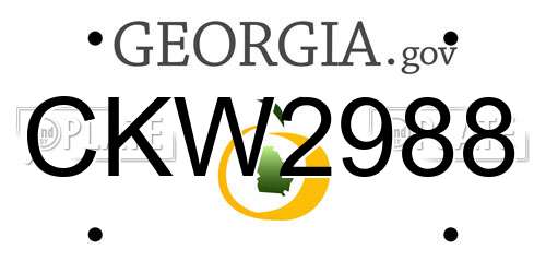 CKW2988 Georgia License Plate