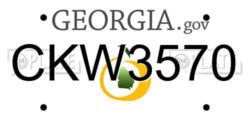 CKW3570 Georgia License Plate