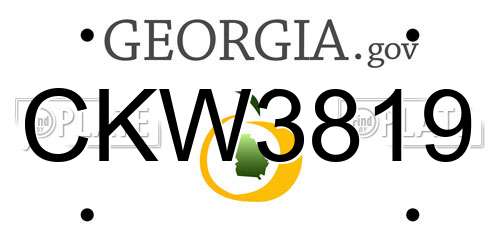 CKW3819 Georgia License Plate