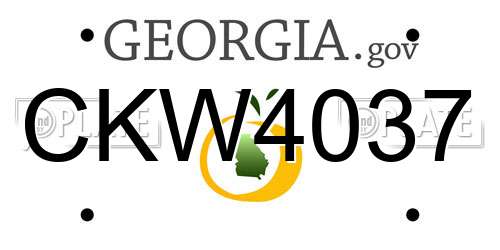 CKW4037 Georgia License Plate