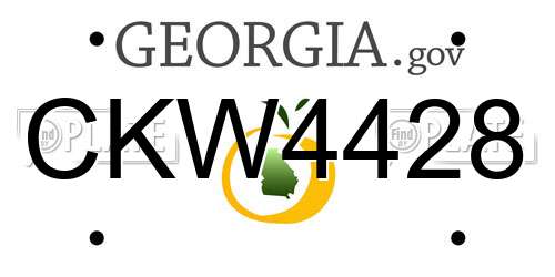 CKW4428 Georgia License Plate