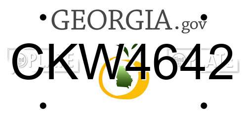 CKW4642 Georgia License Plate
