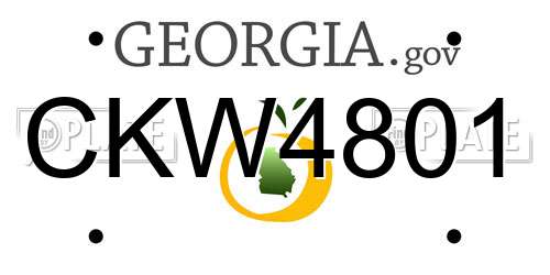 CKW4801 Georgia License Plate