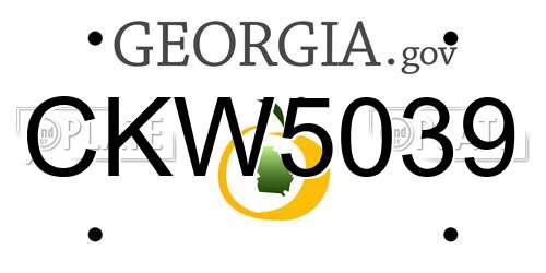 CKW5039 Georgia License Plate