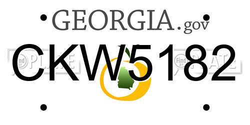 CKW5182 Georgia License Plate