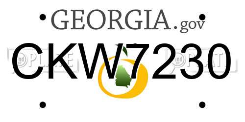 CKW7230 Georgia License Plate