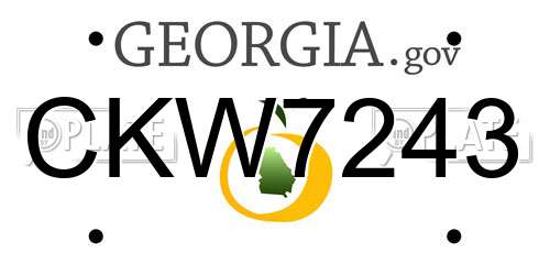CKW7243 Georgia License Plate
