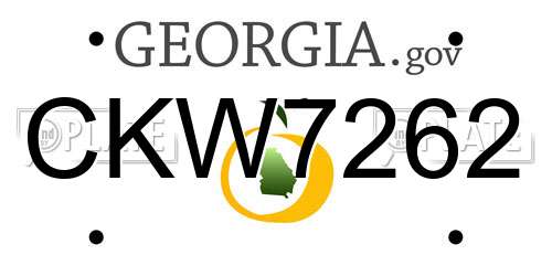 CKW7262 Georgia License Plate