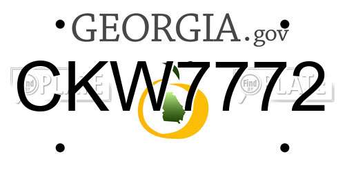 CKW7772 Georgia License Plate