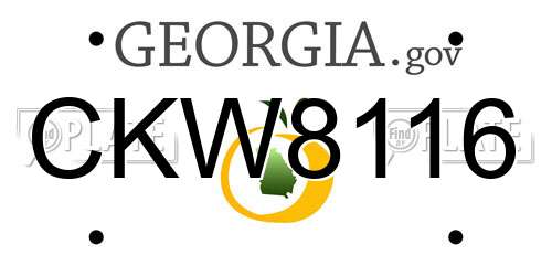 CKW8116 Georgia License Plate