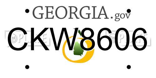 CKW8606 Georgia License Plate
