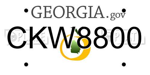 CKW8800 Georgia License Plate