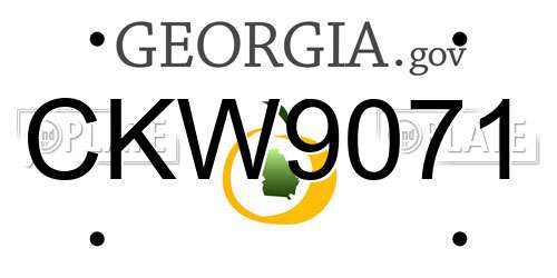 CKW9071 Georgia License Plate