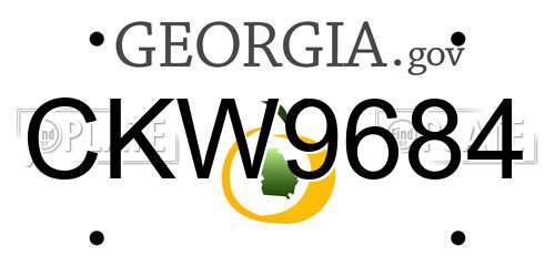 CKW9684 Georgia License Plate