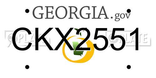 CKX2551 Georgia License Plate