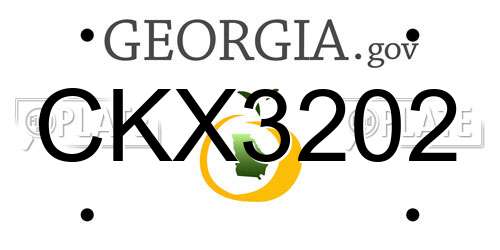CKX3202 Georgia License Plate