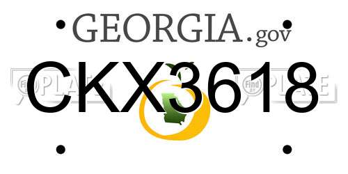CKX3618 Georgia License Plate