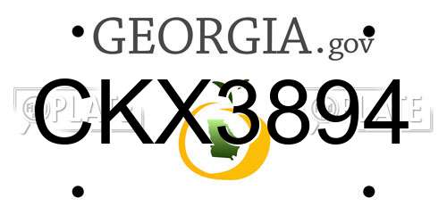 CKX3894 Georgia License Plate