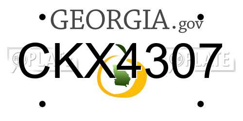 CKX4307 Georgia License Plate