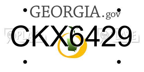 CKX6429 Georgia License Plate